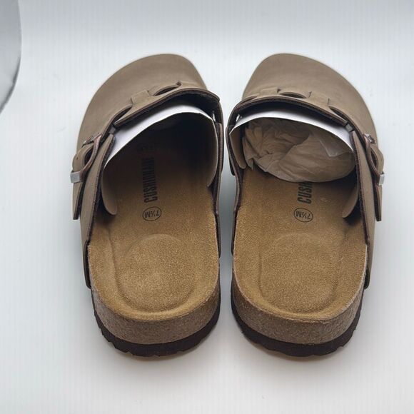 CUSHIONAIRE Comfy Slip-On Buckle Clog with Cork Footbed SIZE 7.5 BROWN - Picture 4 of 7